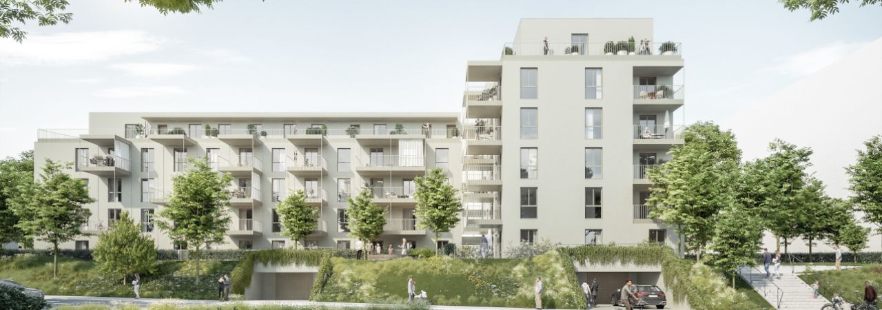 Visualisierung des Gemeindbau in der Ichagasse 38