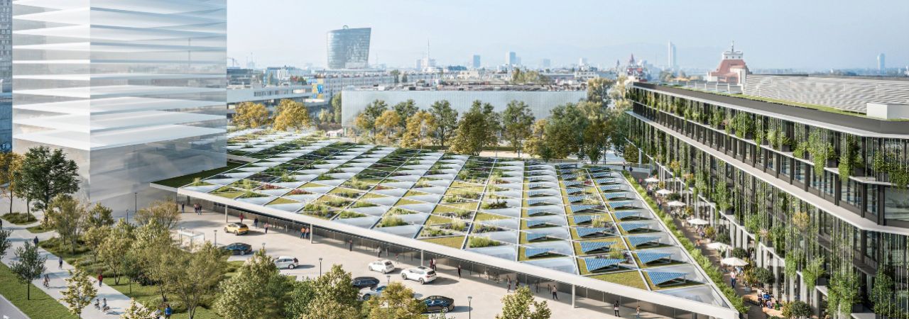 Architektur-Rendering des neuen Wiener Fernbus-Terminals